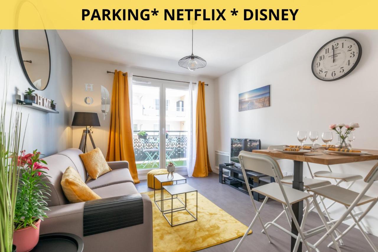 The Sunshine- Appart Cosy Proche Paris-Disney Avec Parking Prive Dans Residence Meaux Kültér fotó